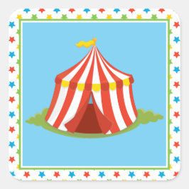 Pegatina Cuadrada Gran carpa superior | Tema del circo