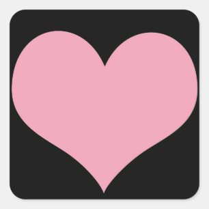 Pegatina Cuadrada Gran Corazón de Amor Rosa