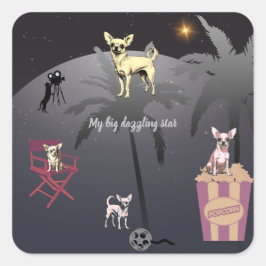 Pegatina Cuadrada Gran estrella deslumbrante