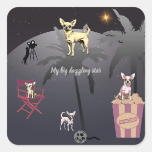 Pegatina Cuadrada Gran estrella deslumbrante