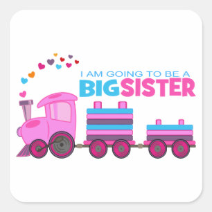 Pegatina Cuadrada Gran Hermana del Tren Rosa