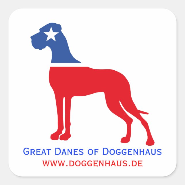 Pegatina Cuadrada Gran identidad de criador danés (Anverso)