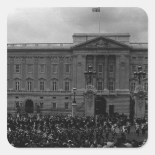 Pegatina Cuadrada Gran Inglaterra Londres Old Guard Buckingham Palac