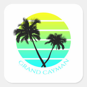 Pegatina Cuadrada Gran Islas Caimán