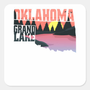 Pegatina Cuadrada Gran Lago Oklahoma