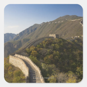 Pegatina Cuadrada Gran Muralla de China en Mutianyu 2
