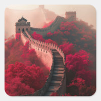 Gran Muralla de China en otoño - Rojo escénico