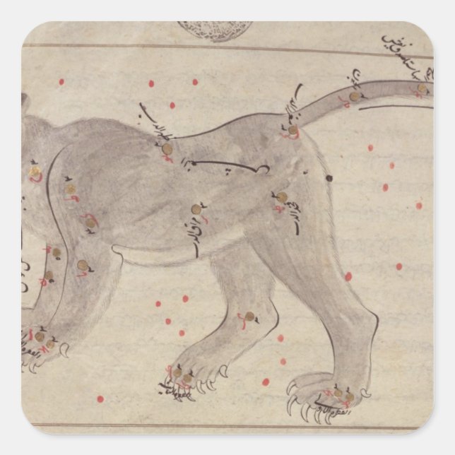 Pegatina Cuadrada Gran oso, del libro de las estrellas después de El (Anverso)