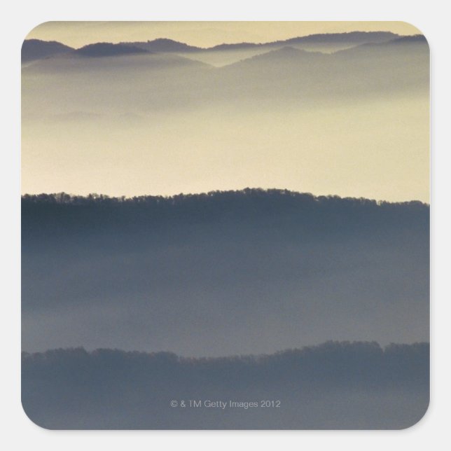 Pegatina Cuadrada Gran Parque Nacional de Montañas Smoky (Anverso)