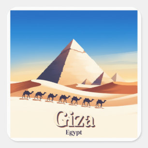 Pegatina Cuadrada Gran Pirámide de Giza Egipto