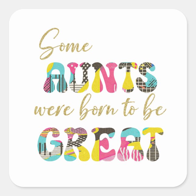 Pegatina Cuadrada Gran tía (Anverso)