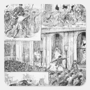 Pegatina Cuadrada Grandes alborotos en Londres