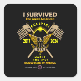 Pegatina Cuadrada Grandes Eclipses Estadounidenses