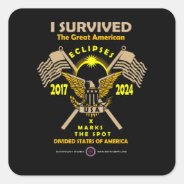 Pegatina Cuadrada Grandes Eclipses Estadounidenses