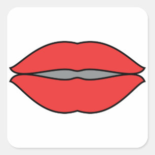Pegatina Cuadrada Grandes labios rojos