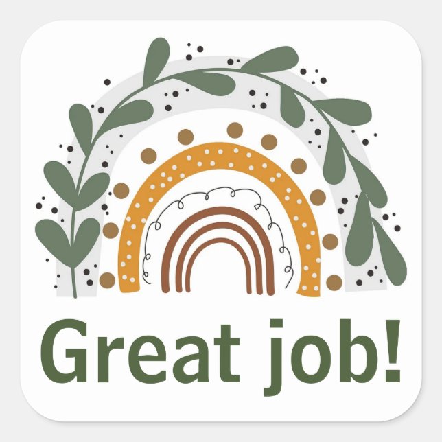 Pegatina Cuadrada Grandes pegatinas de trabajo (Anverso)