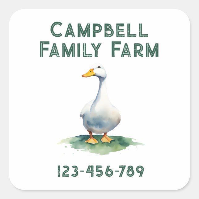 Pegatina Cuadrada Granja (Anverso)