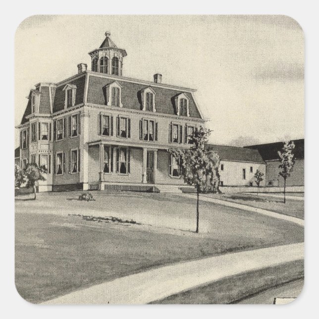 Pegatina Cuadrada Granja Cupola (Anverso)