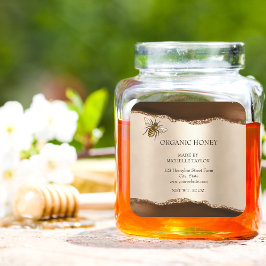 Pegatina Cuadrada Granja de abejas de abeja de apicultores Honeycomb