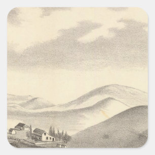 Pegatina Cuadrada Granja de Blacow, pico de Misión