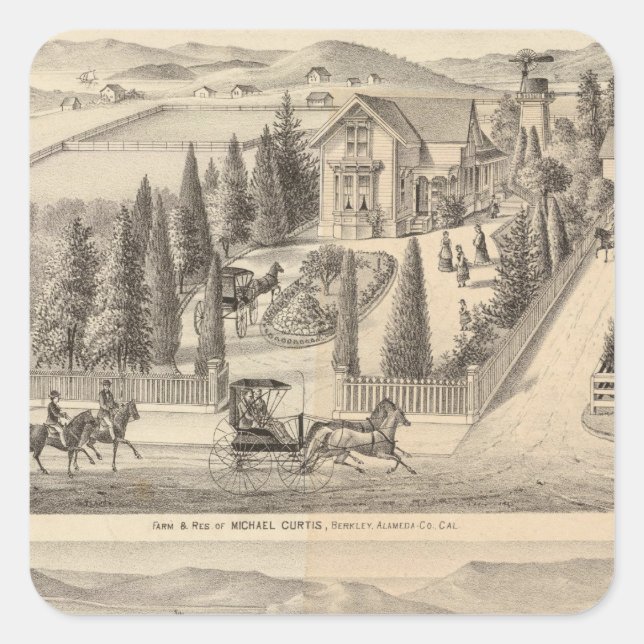 Pegatina Cuadrada Granja de Curtis, Tracto de Poirier (Anverso)