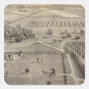 Pegatina Cuadrada Granja del Central Park y residencia del parque de