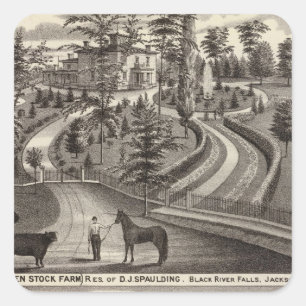 Pegatina Cuadrada Granja Evergreen Stock Farm