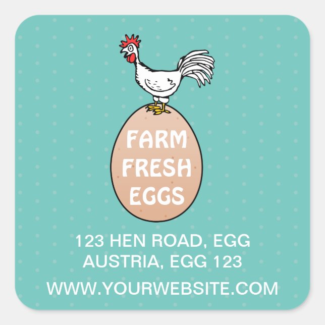 Pegatina Cuadrada Granja fresca (Anverso)