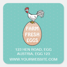Pegatina Cuadrada Granja fresca
