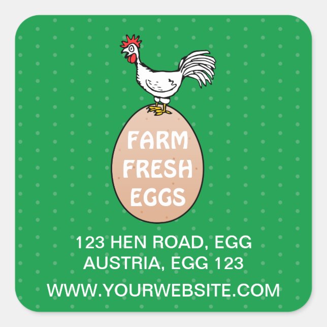 Pegatina Cuadrada Granja fresca (Anverso)