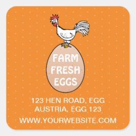 Pegatina Cuadrada Granja fresca