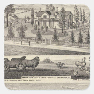 Pegatina Cuadrada Granja Orchard, Somerville Lodge