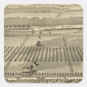 Pegatina Cuadrada Granja y residencias de José