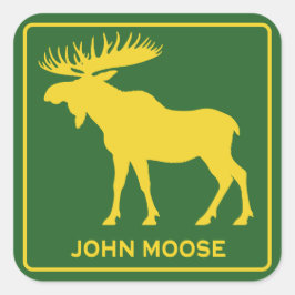 Pegatina Cuadrada Granjero divertido parodia de John Moose