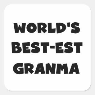 Pegatina Cuadrada Granma negra y blanca más grande del mundo