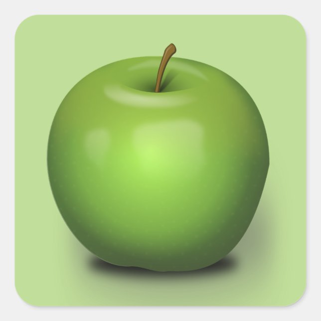 Pegatina Cuadrada Granny Smith Apple (Anverso)