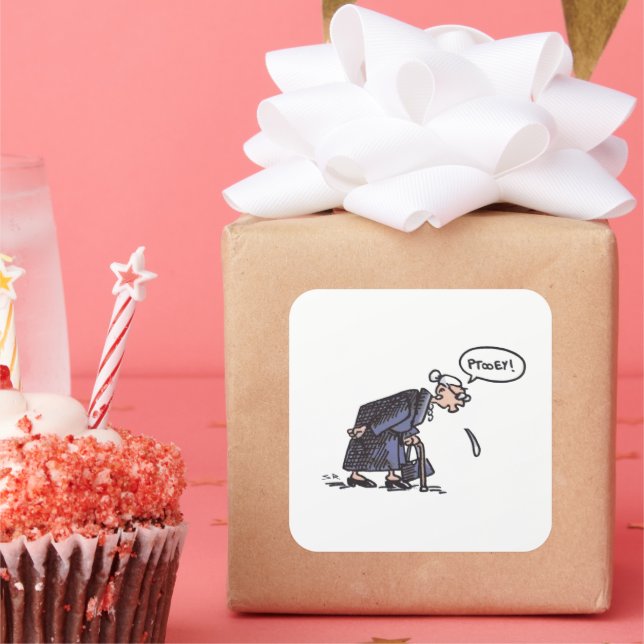 Pegatina Cuadrada Granny Spitting! pegatinas cuadrados grandes (Fiesta)