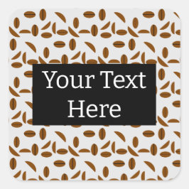 Pegatina Cuadrada Granos de café