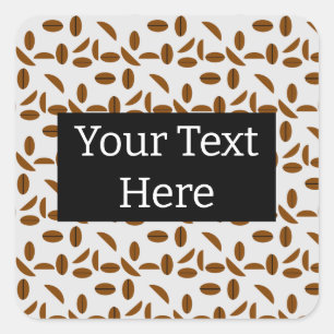 Pegatina Cuadrada Granos de café