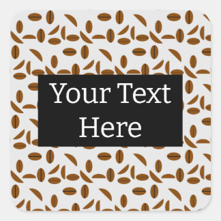 Pegatina Cuadrada Granos de café