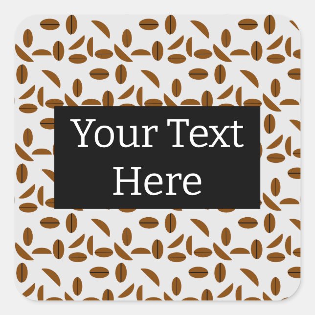 Pegatina Cuadrada Granos de café (Anverso)