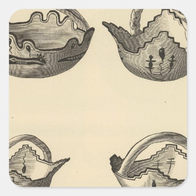 Pegatina Cuadrada Granos de Zuni (Anverso)