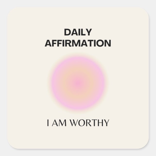 Pegatina Cuadrada Gratitud Daily Affirmation Positive Spiritual (Anverso)