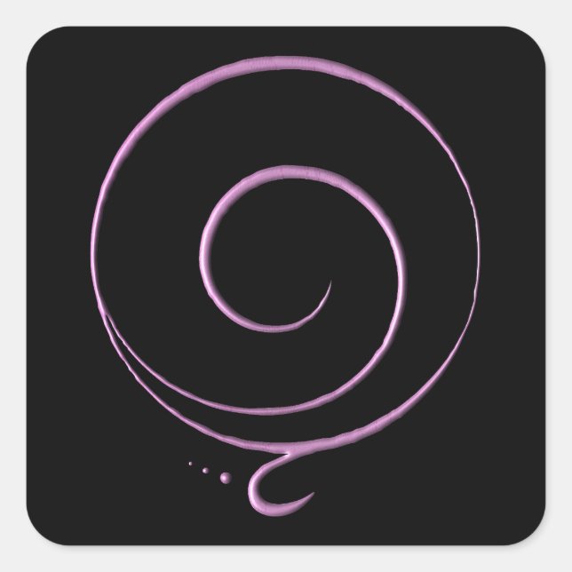 Pegatina Cuadrada Gratitud Rosa  (Anverso)
