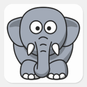 PEGATINA CUADRADA GRAY ELEPHANT