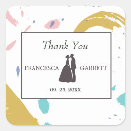 Pegatina Cuadrada Gray Silhouette