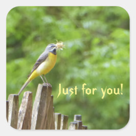 Pegatina Cuadrada Gray Wagtail