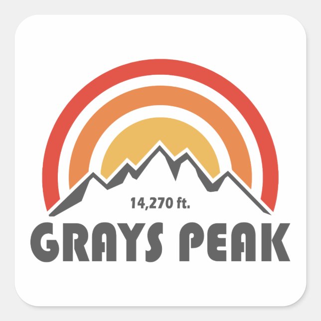 Pegatina Cuadrada Grays Peak (Anverso)