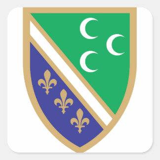 Pegatina Cuadrada Grb Sandžaka, escudo de armas de Sandžak