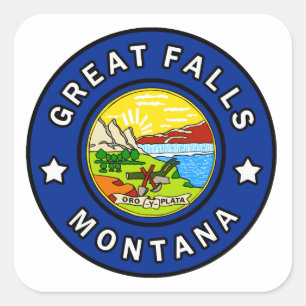Pegatina Cuadrada Great Falls Montana